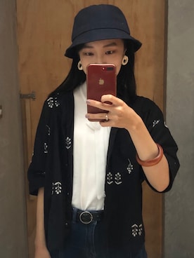 「ONLY（オンリー）のアイテム（パンツ）」を使った、Chi-ting Yuさん（レディース・161cm）の夏コーディネート