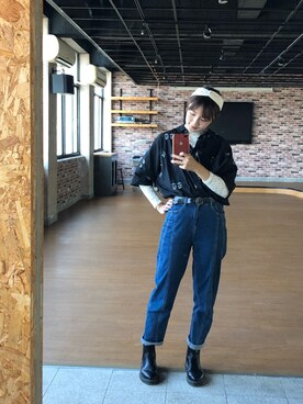 「ONLY（オンリー）のアイテム（パンツ）」を使った、Chi-ting Yuさん（レディース・161cm）の秋コーディネート