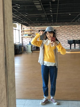 「POU DOU DOU（プードゥドゥ）のアイテム（その他アウター）」を使った、Chi-ting Yuさん（レディース・161cm）の冬コーディネート