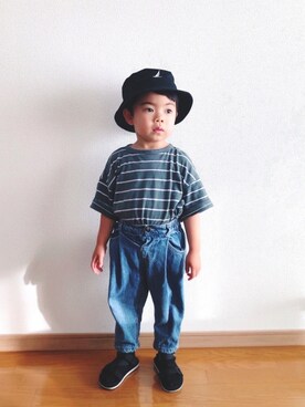 「Ampersand（アンパサンド）のアイテム（サンダル）」を使った、892kiさん（キッズ・80cm）の夏コーディネート