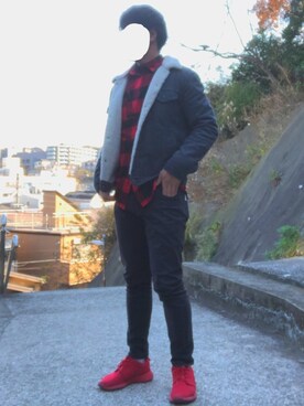 黒赤コーデ のメンズ人気ファッションコーディネート Wear