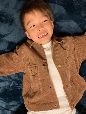 「devirock（デビロック）のアイテム（ブルゾン）」を使った、a0.iさん（キッズ・110cm）の秋コーディネート