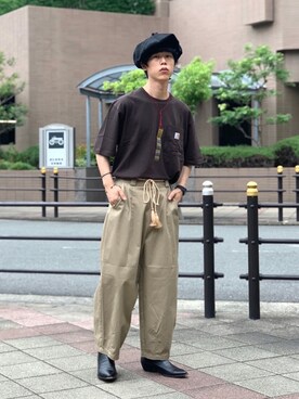 「CHAMULA（チャムラ）のアイテム（ブーツ）」を使った、小泉雅弘さん（メンズ・173cm）の冬コーディネート