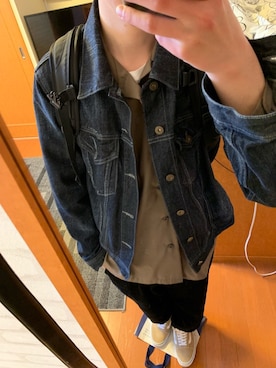 「Right-on（ライトオン）のアイテム（デニムジャケット）」を使った、みくぽんさん（メンズ・177cm）の春コーディネート