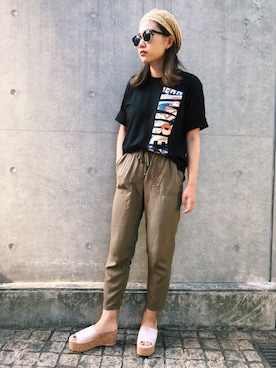 「ウェッジソール」｜yurika   muroiさん（レディース・164cm）の夏コーディネート
