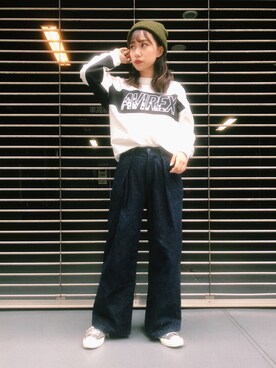 「スエット」｜「アイテム（帽子）」を使った、yurika   muroiさん（レディース・164cm）の秋コーディネート