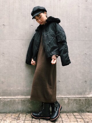 yurika   muroi使用「AVIREX（AVIREX/ アヴィレックス/ L-SHORT BOMBER JACKET/ ショートボンバージャケット）」的時尚穿搭
