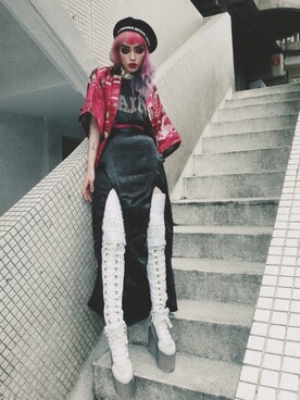「MISBHV（ミスビヘイブ）のアイテム」を使った、WEDNESDAYさん（レディース・163cm）の春コーディネート