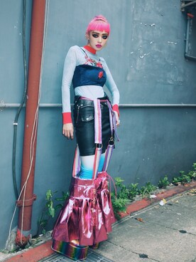 「UNIF（ユニフ）のアイテム（トップス）」を使った、WEDNESDAYさん（レディース・163cm）の夏コーディネート