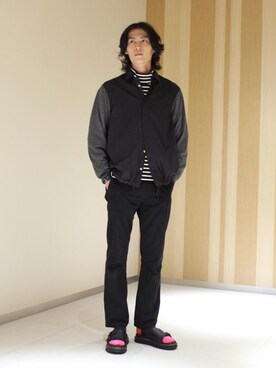「EN ROUTE（アンルート）のアイテム（Tシャツ/カットソー）」を使った、野口　順平さん（メンズ・187cm）の秋コーディネート