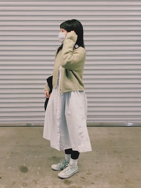「H&M（エイチ・アンド・エム）のアイテム（シャツワンピース）」を使った、あをやまさん（レディース・156cm）の秋コーディネート