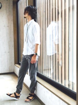 「noon（ヌーン）のアイテム」を使った、平さん（メンズ・175cm）の夏コーディネート