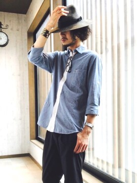 「noon（ヌーン）のアイテム」を使った、平さん（メンズ・175cm）の夏コーディネート