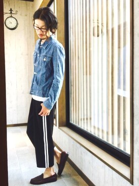 「noon（ヌーン）のアイテム」を使った、平さん（メンズ・175cm）の秋コーディネート