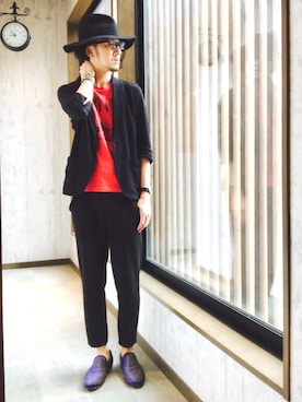 「JACOB JENSEN（ヤコブイェンセン）のアイテム」を使った、平さん（メンズ・175cm）の秋コーディネート