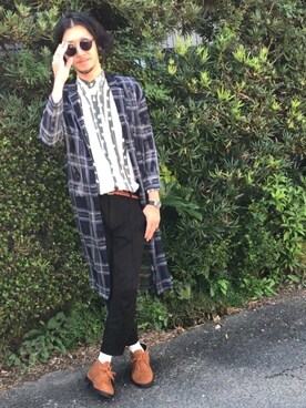 「JACOB JENSEN（ヤコブイェンセン）のアイテム」を使った、平さん（メンズ・175cm）の秋コーディネート