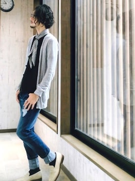 「noon（ヌーン）のアイテム」を使った、平さん（メンズ・175cm）の秋コーディネート