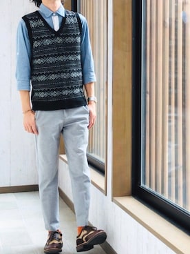 「noon（ヌーン）のアイテム」を使った、平さん（メンズ・175cm）の秋コーディネート