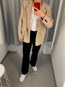 「SONA（ソナ）のアイテム（スラックス）」を使った、bibbbiさん（レディース・160cm）の秋コーディネート