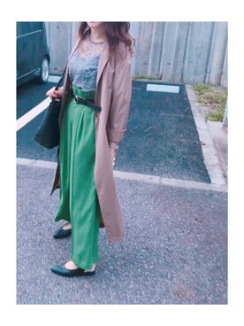 「koe（コエ）のアイテム（ステンカラーコート）」を使った、MAY(メイ)さん（レディース・157cm）の秋コーディネート