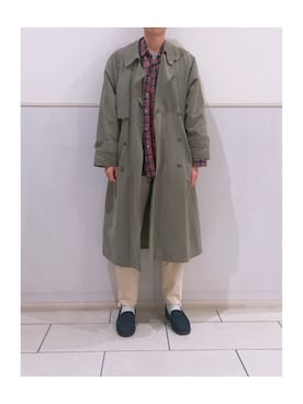 「UNUSED」｜「アイテム（トレンチコート）」を使った、MAY(メイ)さん（レディース・157cm）の冬コーディネート