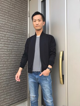 「アイテム（ブルゾン）」を使った、ベリーさん（メンズ・176cm・30代）の春コーディネート