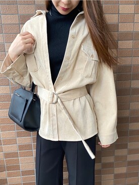 「UNIQLO（ユニクロ）のエクストラファインメリノリブタートルネックセーター（長袖）（ニット/セーター）」を使った、m.さん（レディース・156cm）の秋コーディネート