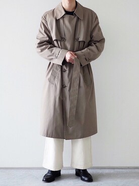 「古着好きな人と繋がりたい」｜「アイテム（トレンチコート）」を使った、ゆいとさん（メンズ・182cm）の春コーディネート