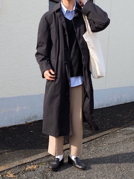 「instagramフォローお願いします」｜「アイテム（ローファー）」を使った、ゆいとさん（メンズ・182cm）の冬コーディネート