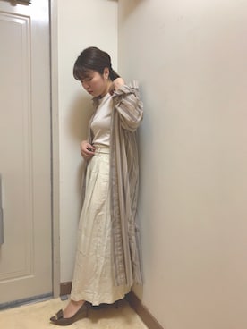 「マキシスカート」｜「アイテム（シャツワンピース）」を使った、oʞǝoɯさん（レディース・152cm）の夏コーディネート