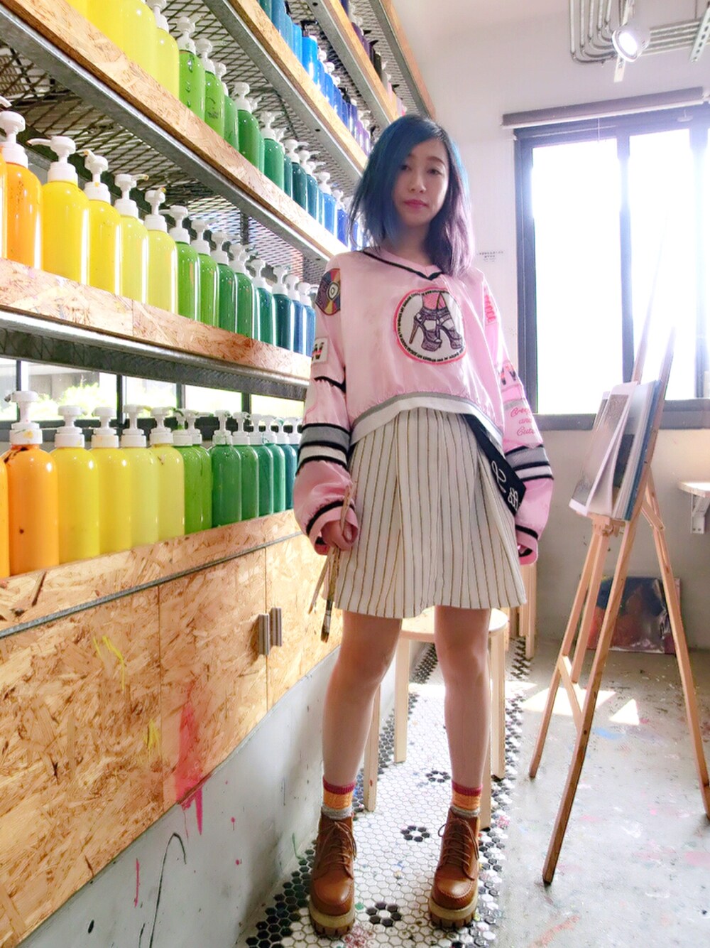 「ootd、outfit、summer、casual、girl、fashion、Taiwan、pink」｜「no brandのアイテム（トップス、ピンク系）」を使った、Rubyさん（レディース・157cm）の春コーディネートの1枚目の写真