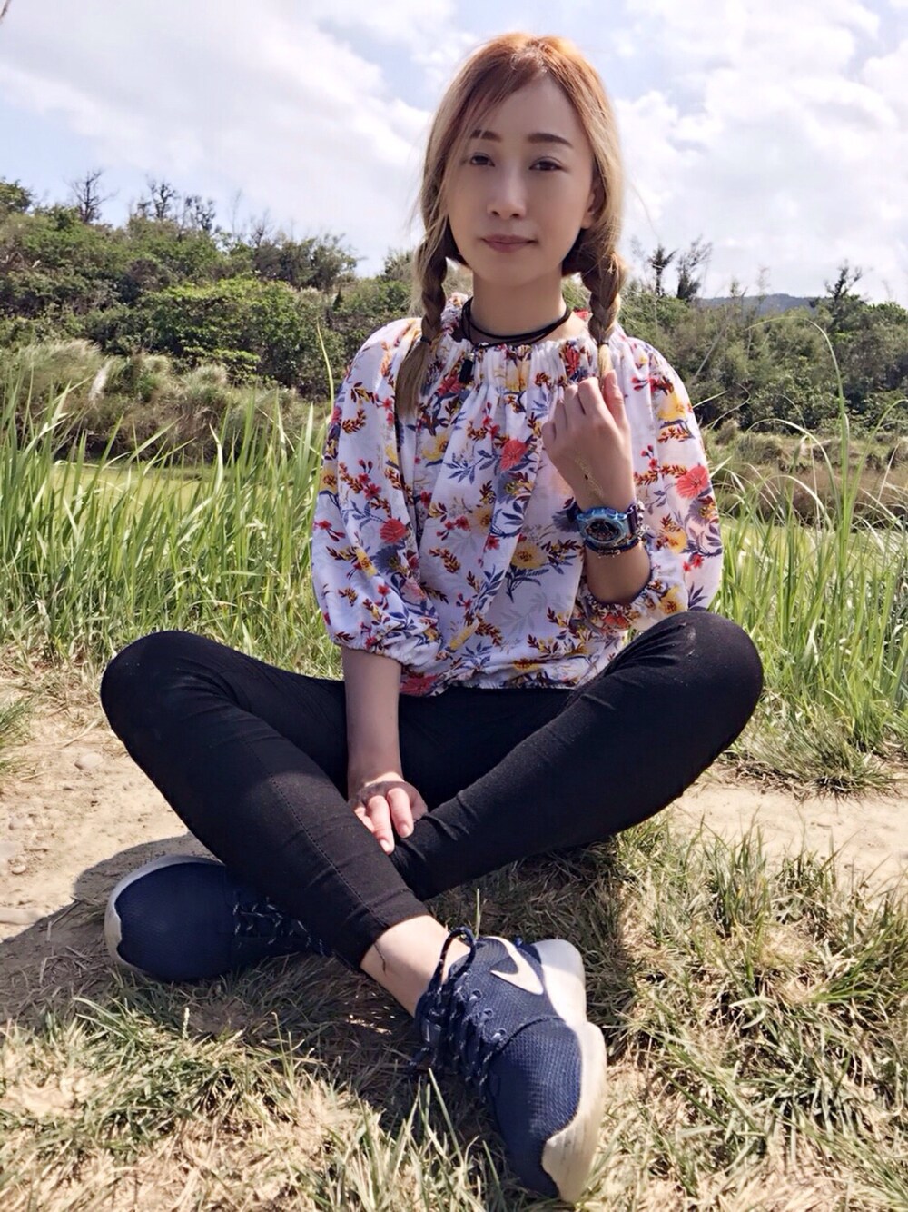 「ootd、outfit、summer、Taiwan、girl、Cute、sweet、simple」｜「no brandのアイテム（その他トップス、ホワイト系）」を使った、Rubyさん（レディース・157cm）の春コーディネートの1枚目の写真