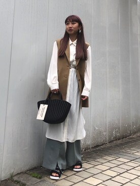 「アイテム（ファッション雑貨）」を使った、Chikaさん（レディース・161cm）の春コーディネート