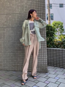 「アイテム（サンダル）」を使った、Chikaさん（レディース・161cm）の春コーディネート