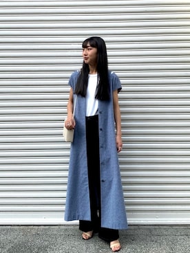 「アイテム（デニムパンツ）」を使った、Chikaさん（レディース・161cm）の夏コーディネート