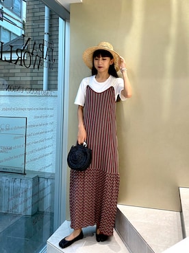 「08sircus（ゼロエイトサーカス）のアイテム」を使った、Chikaさん（レディース・161cm）の夏コーディネート