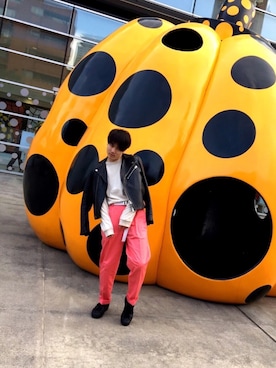 「Acne Studios（アクネストゥディオズ）のアイテム（ライダースジャケット）」を使った、KSKさん（メンズ・172cm）の春コーディネート
