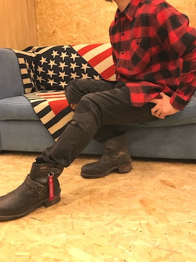 「Alpha Industries（アルファインダストリーズ）のアイテム（ブーツ）」を使った、yuu imaiさん（メンズ・165cm）の秋コーディネート