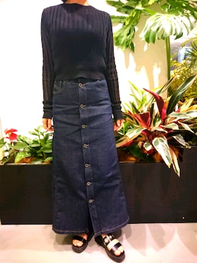 「DIESEL BLACK GOLD（ディーゼル ブラック ゴールド）のアイテム（ニット/セーター、ブラック系）」を使った、takaomさん（レディース・158cm）の春コーディネート