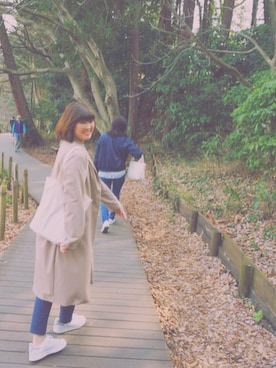 「おさんぽスタイル」｜「アイテム（その他アウター）」を使った、ＡＫＩさん（レディース・159cm）の春コーディネート