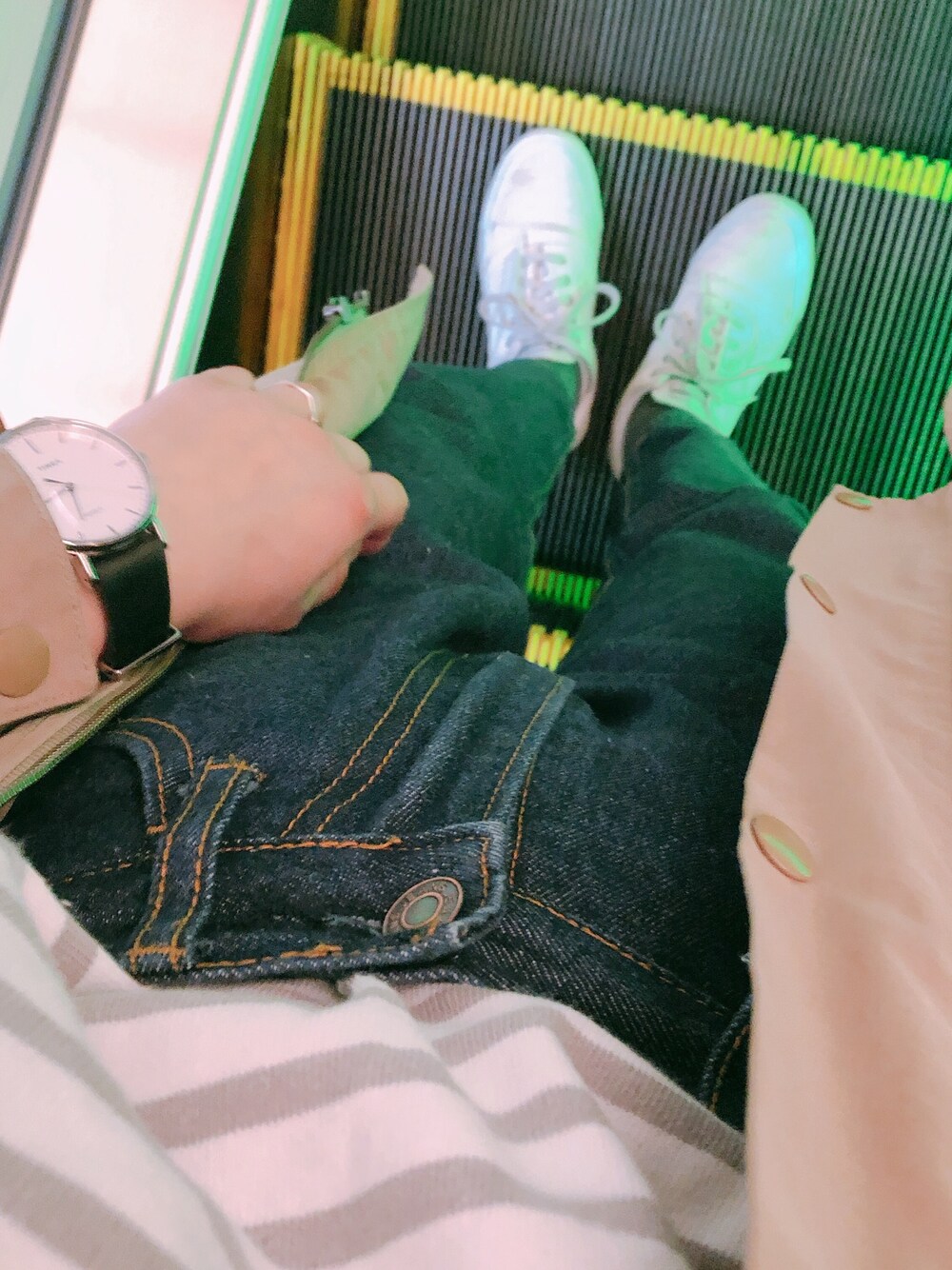 「平成最後のWEARISTAセンバツ、シンプルコーデ、オトナカジュアル、お洒落さんとつながりたい」｜「ORCIVALの【ORCIVAL(オーシバル)】コットンロード　ドロップショルダーTシャツ（Tシャツ/カットソー、ホワイト系）」を使った、ＡＫＩさん（レディース・160cm）の春コーディネートの1枚目の写真