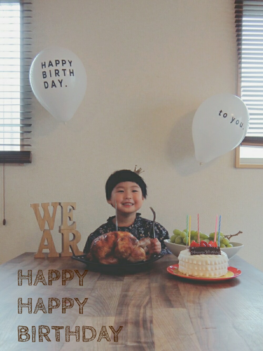 「kids、このコのお誕生日2019、そのタグは、ヤメたがイイ、おかしいヤツらに、絡まれるやーつ、めでたい日に、それはイヤ、毎年思い出す、ソレもイヤ」｜「apres les coursの3色3柄フリル衿ワンピース（ワンピース、ブルー系）」を使った、ひまひなふわさん（キッズ・128cm）の秋コーディネートの1枚目の写真