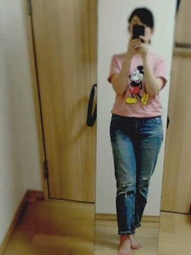 「UNIQLO Tシャツ」｜「アイテム（パンツ）」を使った、まっちさん（レディース・162cm）の夏コーディネート