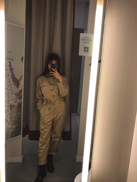 「基础款」｜「アイテム（オールインワン・サロペット）」を使った、小桃瑞丝さん（レディース・160cm）の秋コーディネート