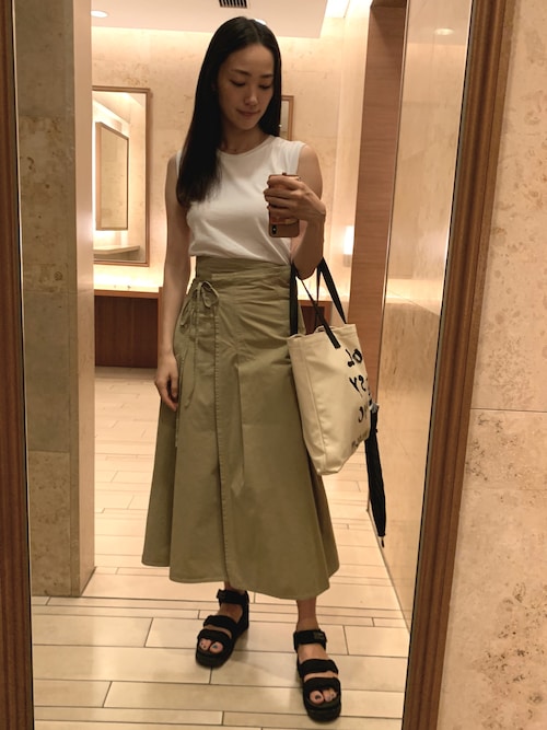チノパンみたいなスカート レディース ロングスカート フレア Aライン 綿 コットン ボトムス チノスカート ロングスカート タイトスカート life\u0027s todayful 楽天