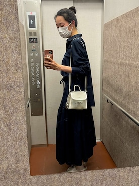 「CLANE（クラネ）のアイテム（シャツワンピース）」を使った、risaaxoxoさん（レディース・172cm）の春コーディネート