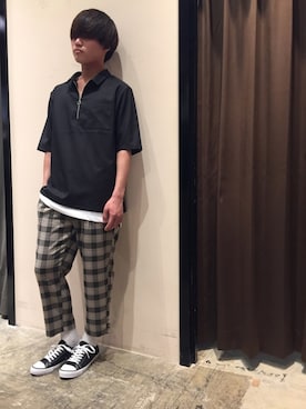 「Confirm（コンファーム）のアイテム」を使った、コンファーム・イルズ 前橋さん（メンズ・175cm）の春コーディネート