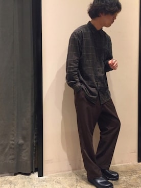 「Confirm（コンファーム）のアイテム」を使った、コンファーム・イルズ 前橋さん（メンズ・175cm）の秋コーディネート