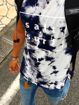 「SALT SURF（ソルトサーフ）のアイテム」を使った、Tatsuya Tokuraさん（メンズ・172cm）の夏コーディネート