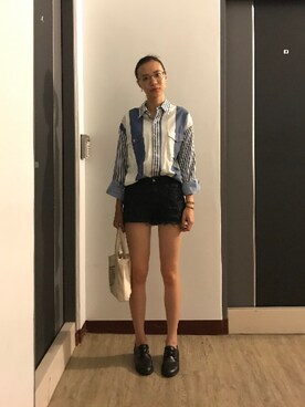 「CACO（カコ）のアイテム（パンツ）」を使った、yiiiさん（レディース・164cm）の春コーディネート